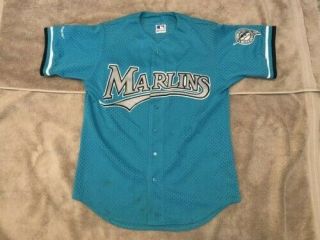 1990s Florida Marlins Vintage Jersey Majestic Stitched Logo Large Arm Patch
