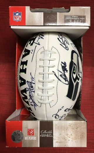 Nfc Champs 2005 Seattle Seahawks Team Signed Logo Football Hasselbeck Trufant