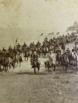 Teddy Roosevelt & The Rough Riders Underwood Stereoview Card Vtg 1898 Montauk