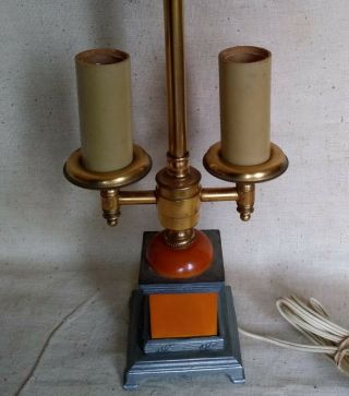 Vintage Art Deco Bakelite Double Socket Table Lamp Butterscotch
