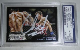 Chael Sonnen Signed Ufc 2011 Topps Moment Of Truth Black Card 126 Psa/dna 42/88