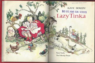 Lazy Tinka By Kate Seredy 1962 Viking Press Ex - Library Reinforced Hardcover Nodj