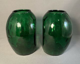 Vintage Mcm Art Glass Bookend Vases - Mid Century Modern Heavy