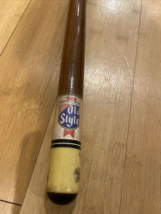 Vintage Old Style Pool Cue Stick 20oz 57” Acrylic Inlaid