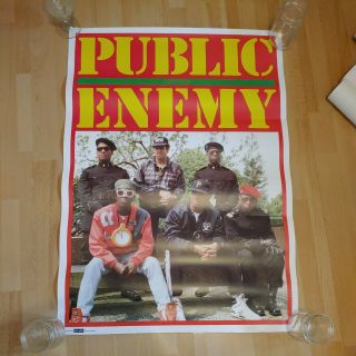Vintage Public Enemy Uk Promo Poster 35 X 25 Splash