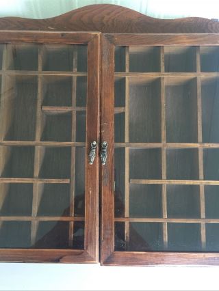VTG Wooden Hanging Shadow Box Curio Display Case with Glass Magnetic Door 2