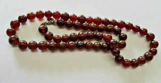 Vintage Russian cherry amber bead necklace 20 grams 2