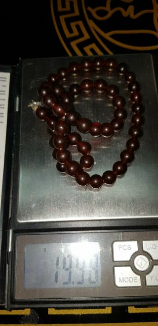 Vintage Russian cherry amber bead necklace 20 grams 3