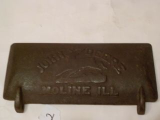 Vintage John Deere Tool Box Cast Iron Cover Off Hay Mower Rusty Moline Ill