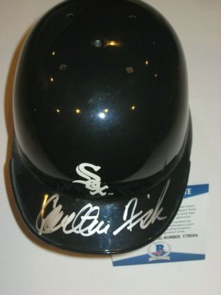 Carlton Fisk Signed Chicago White Sox Mini - Helmet W/ Beckett