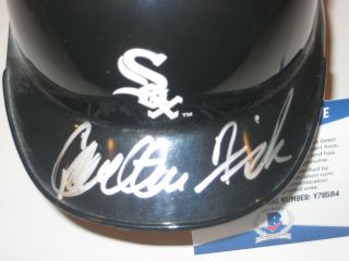 CARLTON FISK Signed Chicago WHITE SOX Mini - helmet w/ Beckett 2