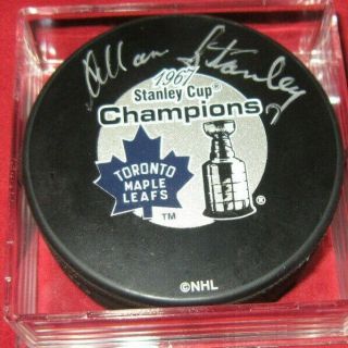 Allan Stanley 67 Up Champs Toronto Maple Leafs Signed Puck Autographed