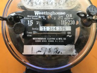 Vintage Antique Westinghouse Watt Hour Meter 1920 1930 Steam Punk 3