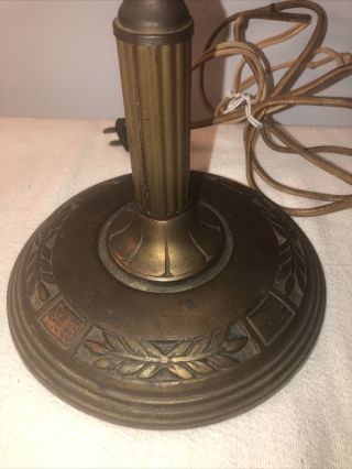 Antique Vintage Art Deco Nouveau Brass Column Table Lamp Base Cast Metal
