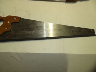 VINTAGE DISSTON HAND SAW - Model No.  D - 23 12 - POINT CROSSCUT - BEVEL FILED 2