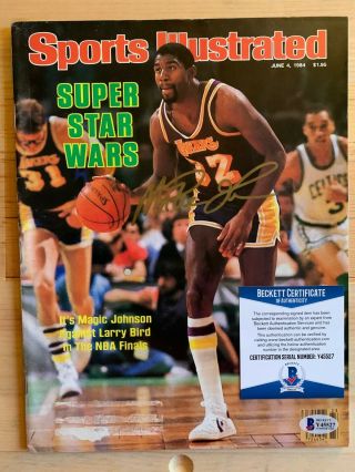 Magic Johnson Autographed Signed Sports Illustrated 6/4/1984 Certified Bas