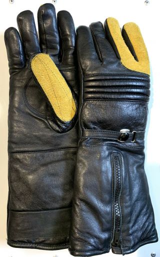 Esprit Vintage 80s Long Motorcycle Gloves Gauntlets Size M Leather