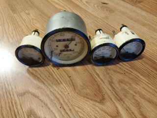 Vintage Guages Rat Rod Street Speedometer Fuel Oil Pressure Volt Aftermarket