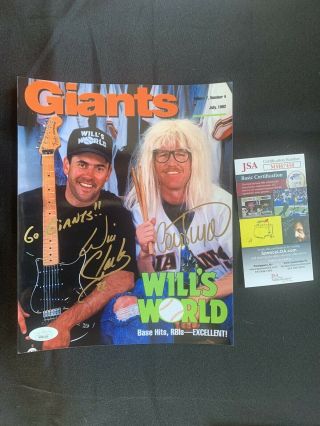 Will Clark & Cory Snyder Autographed Giants Wayne’s World 8x10 W/jsa Plus Extra