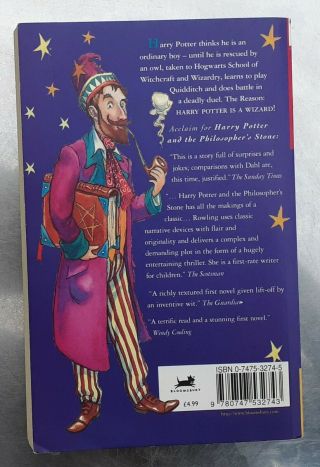 J.  K.  Rowling HARRY POTTER AND THE PHILOSOPHER ' S STONE Bloomsbury FIRST EDITION pb 2