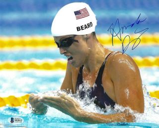 Amanda Beard Signed 8x10 Photo Bas Beckett Usa Olympics Swimming Autograph 1