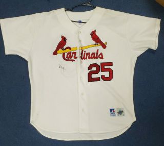 St.  Louis Cardinals Mark Mcgwire Signed Jersey White