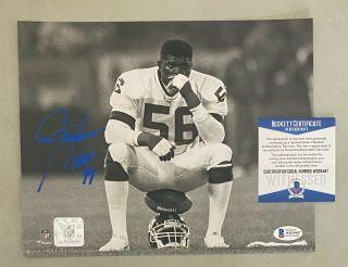 Lawrence Taylor " Hof 1999 " Signed 8x10 Photo Beckett Bas Witnessed Giants