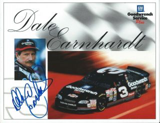 Signed 1999 Dale Earnhardt Sr.  3 Goodwrench Nascar Winston Cup Series Postcard