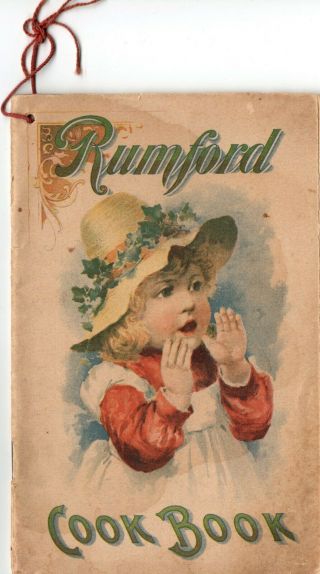 Vintage 1909 Rumford Baking Powder Cook Book Adorable Girl Cover Hat Edwardian