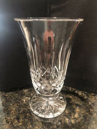 Vintage Waterford Crystal Lismore 8 1/2 " Footed Flared Rim Vase