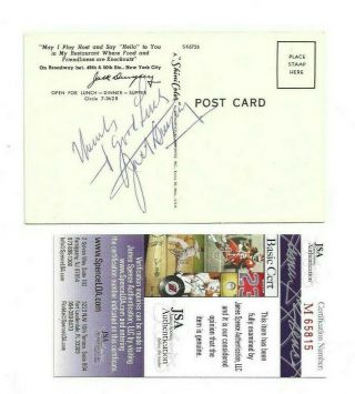 Jack Dempsey Professional Boxing Champion Autographed Postcard Jsa