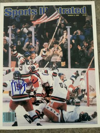Mike Eruzione 1980 Olympic Miracle On Ice Gold Medal Signed Sports Illust Photo