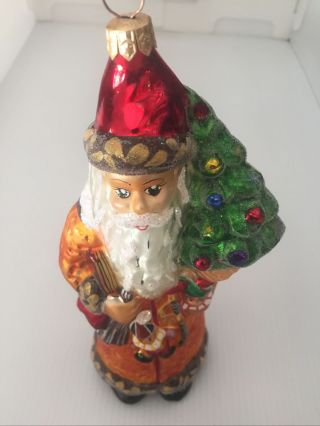 Christopher Radko Glass Ornament Santa Claus Christmas Tree Vintage