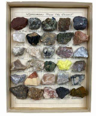 Vintage Set Minerals of the Desert 30 Specimens w ID Info Sheet Rocks Gems 2