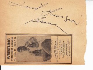 1960s Female Wrestler Sweet Georgia Brown Signed Vintage Album Page D89 Rare