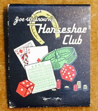 Vintage Box Of 50 Matchbooks Joe W.  Brown ' s Horseshoe Casino Las Vegas, 2