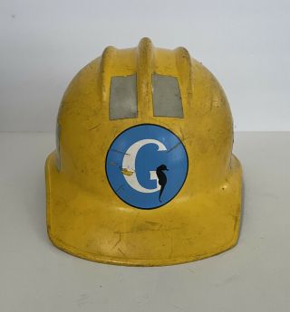 Vintage Bullard Hard Boiled Hard Hat Helmet Yellow Plastic