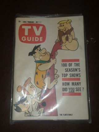 Vintage 1961 Tv Guide The Flintstones On Front Cover July 1 - 7