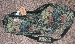 Wilson Floral Tapestry Tennis Bag Shoulder Racquet Vintage 90s