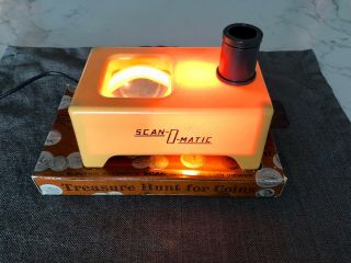 Vintage Scan - O - Matic Coin Viewer - Lighted With Magnifier & Box.