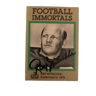 Ray Nitschke Green Bay Packers Autographed Signed 1985 Football Immortals Card