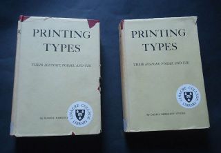 Printing Types: Their History,  Forms & Use: Lettering / Type / French / 1951 Dj