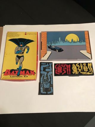 Vintage 1966 Colorforms Batman Cartoon Kit 401 W/ Box Nearly Complete