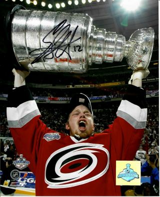 Eric Stall Signed Carolina Hurricanes 2006 Stanley Cup Champions 8x10 Photo
