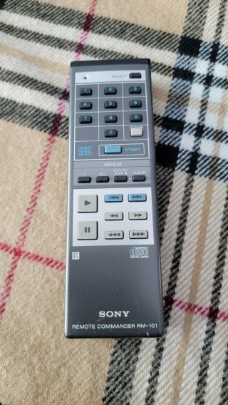 Vintage 1983 Sony Rm - 101 Remote Control For Sony Cdp - 101 Cd Player