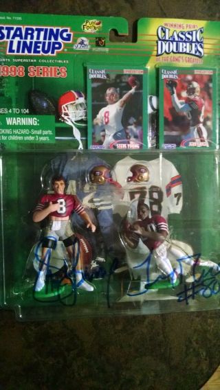 Jerry Rice & Steve Young Signed Starting Lineup 1998 Classic Double 49ers