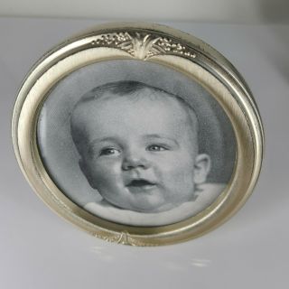 Vintage Sterling Round Baby Frame