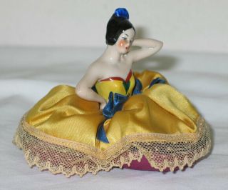 Vintage Antique Porcelain Half Doll Art Deco Spanish Dancer - Skirt 2