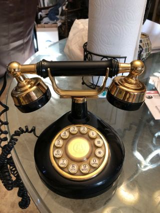 Vintage Western Electric Brass French Style Push Button Dial Telephone Phone