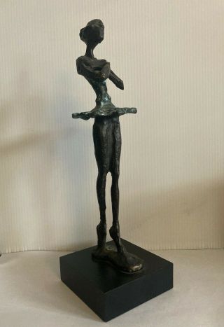 Vintage Abstract Bronze Mid Century Sculptured Ballerina Dancer 9 " Statue